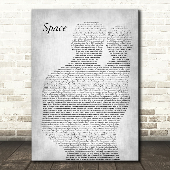 Biffy Clyro Space Father & Baby Grey Decorative Wall Art Gift Song Lyric Print