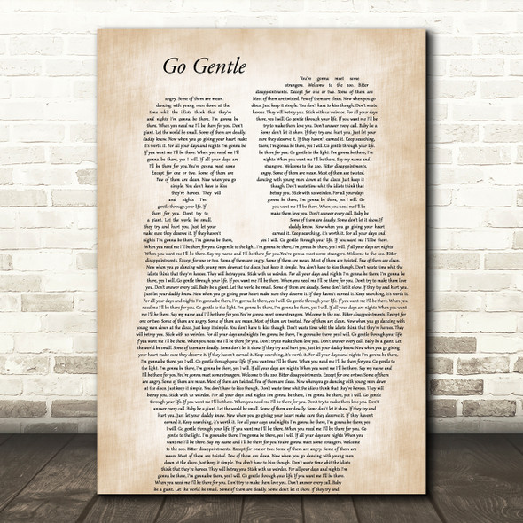 Robbie Williams Go Gentle Father & Child Decorative Wall Art Gift Song Lyric Print