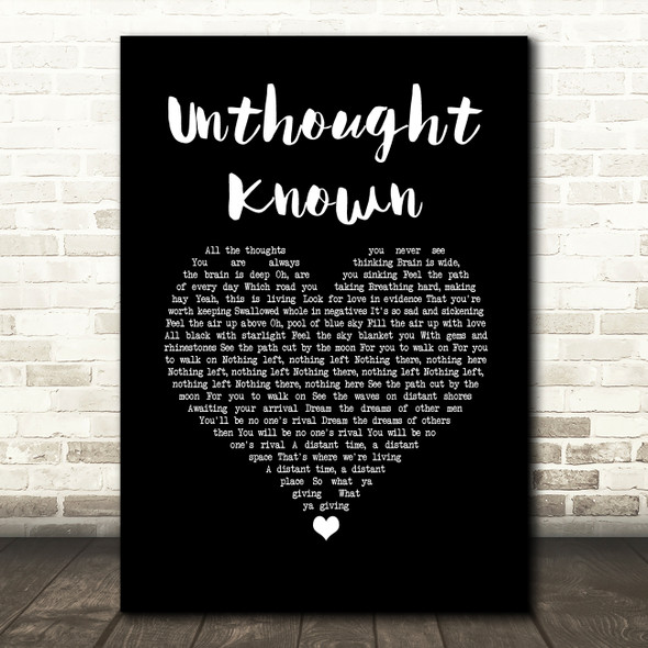 Pearl Jam Unthought Known Black Heart Song Lyric Wall Art Print