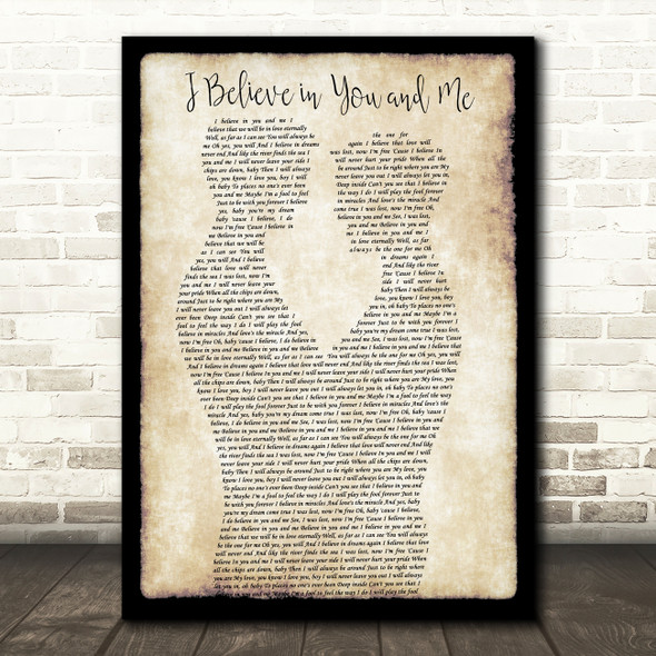 Whitney Houston I Believe in You and Me Gay Couple Two Men Dancing Wall Art Gift Song Lyric Print