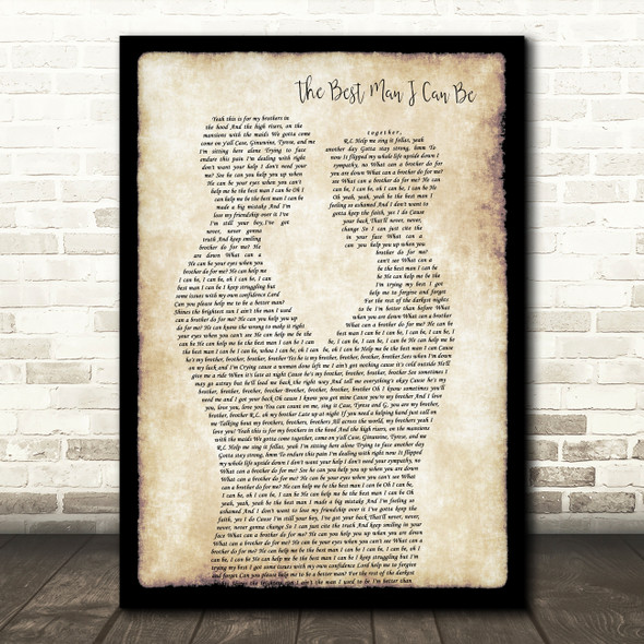 Tyrese The Best Man I Can Be Gay Couple Two Men Dancing Decorative Gift Song Lyric Print