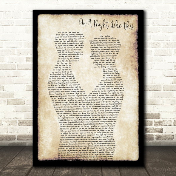 Kylie Minogue On A Night Like This Gay Couple Two Men Dancing Song Lyric Print