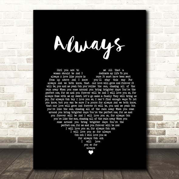 Atlantic Starr Always Black Heart Song Lyric Quote Print