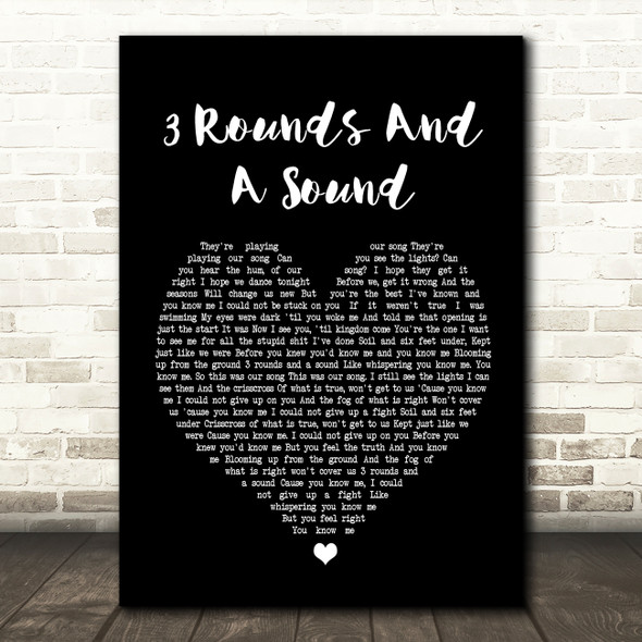 Blind Pilot 3 Rounds And A Sound Black Heart Song Lyric Quote Print