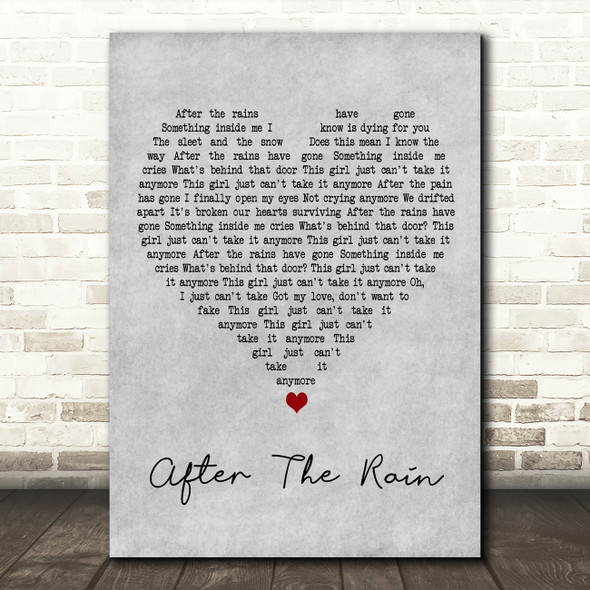 Shirley Bassey After The Rain Grey Heart Decorative Wall Art Gift Song Lyric Print