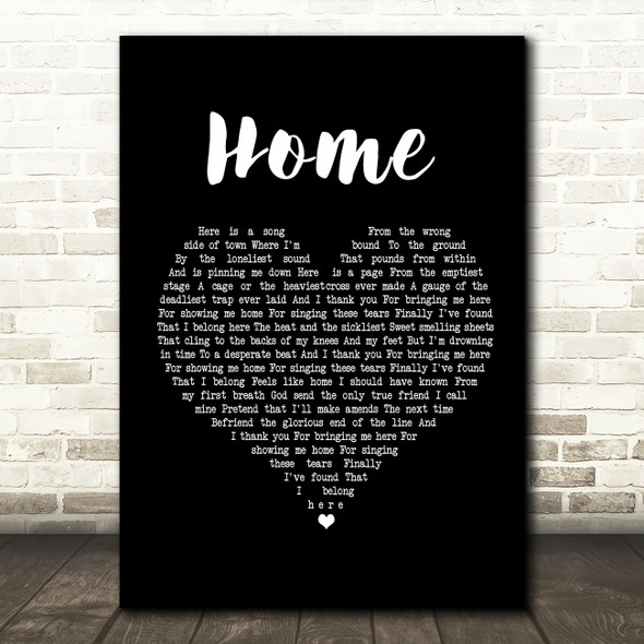 Depeche Mode Home Black Heart Song Lyric Quote Print
