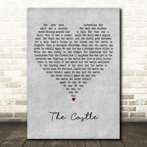 The Flaming Lips The Castle Grey Heart Decorative Wall Art Gift Song Lyric Print
