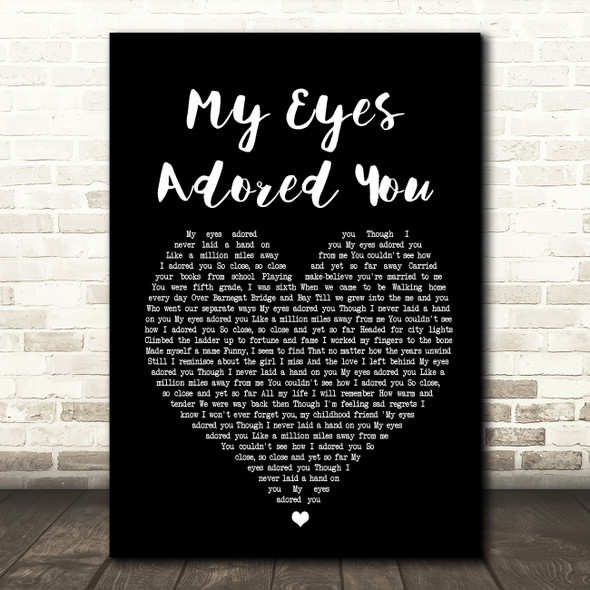 Frankie Valli My Eyes Adored You Black Heart Song Lyric Quote Print