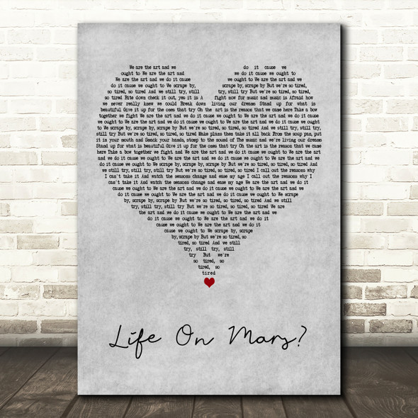 Nico Vega We Are The Art Grey Heart Decorative Wall Art Gift Song Lyric Print