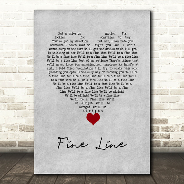 Harry Styles Fine Line Grey Heart Decorative Wall Art Gift Song Lyric Print