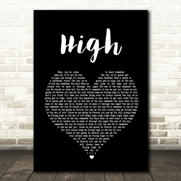 Lighthouse Family High Black Heart Song Lyric Quote Print