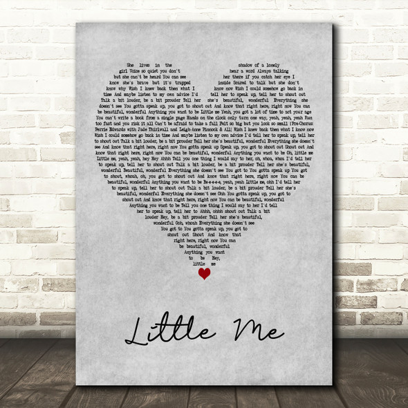 Little Mix Little Me Grey Heart Decorative Wall Art Gift Song Lyric Print