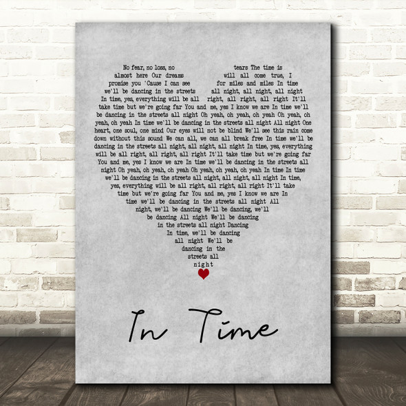 Robbie Robb In Time Grey Heart Decorative Wall Art Gift Song Lyric Print