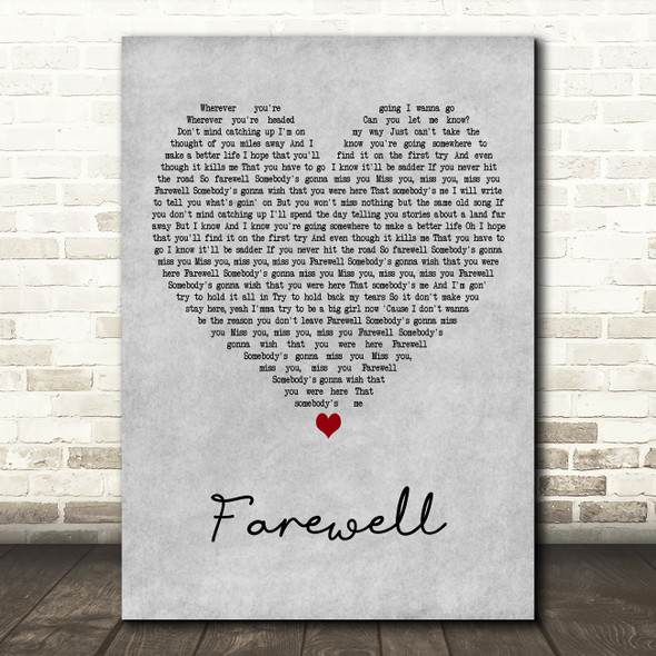 Rihanna Farewell Grey Heart Decorative Wall Art Gift Song Lyric Print