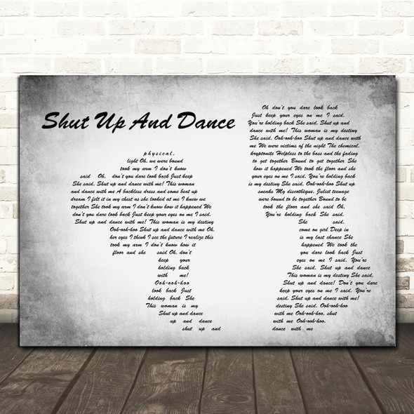 WALK THE MOON Shut Up And Dance Man Lady Couple Grey Decorative Wall Art Gift Song Lyric Print