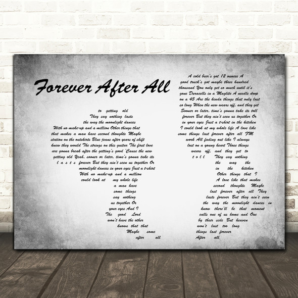 Luke Combs Forever After All Man Lady Couple Grey Decorative Wall Art Gift Song Lyric Print