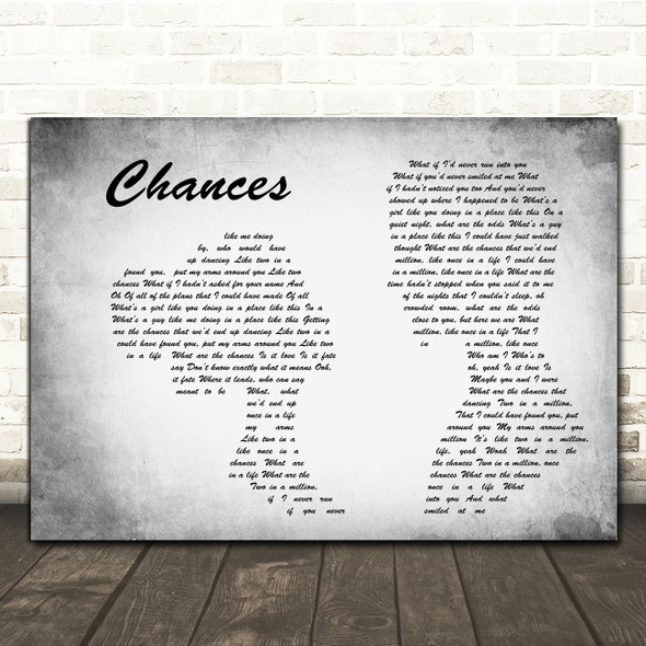 Backstreet Boys Chances Man Lady Couple Grey Decorative Wall Art Gift Song Lyric Print