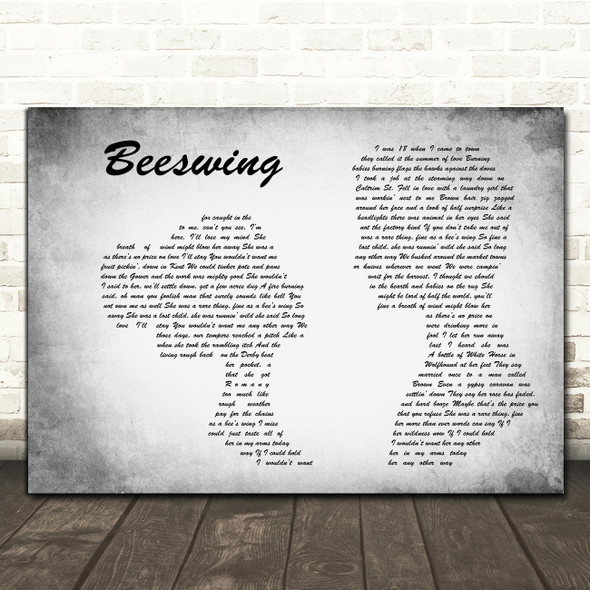 Christy Moore Beeswing Man Lady Couple Grey Decorative Wall Art Gift Song Lyric Print