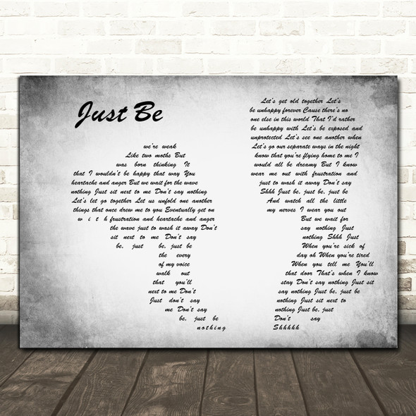 Paloma Faith Just Be Man Lady Couple Grey Decorative Wall Art Gift Song Lyric Print