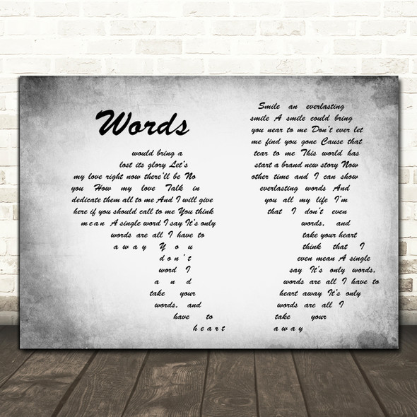 Bee Gees Words Man Lady Couple Grey Decorative Wall Art Gift Song Lyric Print