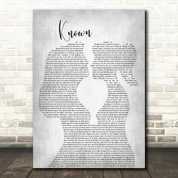 Tauren Wells Known Lesbian Women Gay Brides Couple Wedding Grey Wall Art Gift Song Lyric Print