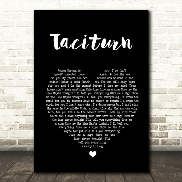 Stone Sour Taciturn Black Heart Song Lyric Quote Print