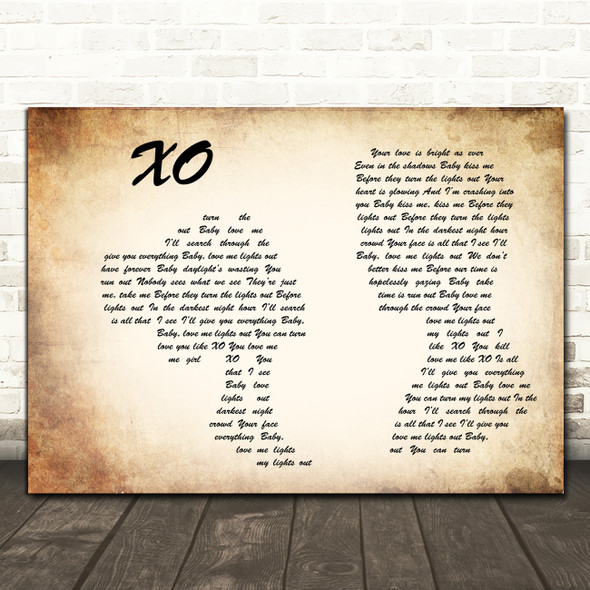 John Mayer XO Man Lady Couple Decorative Wall Art Gift Song Lyric Print