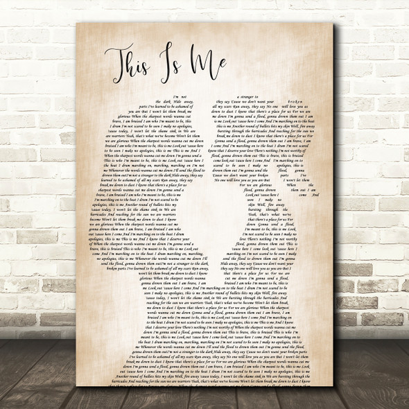 Keala Settle This Is Me Lesbian Women Gay Brides Couple Wedding Wall Art Gift Song Lyric Print