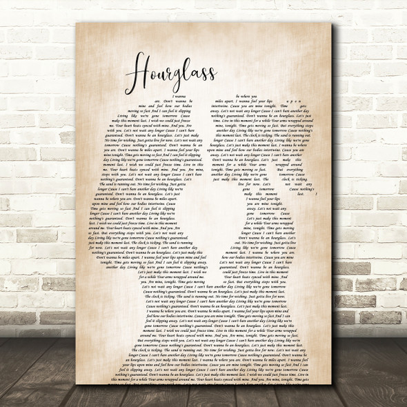 Mena Hourglass Lesbian Women Gay Brides Couple Wedding Decorative Gift Song Lyric Print