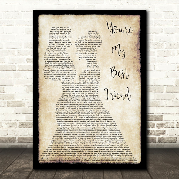 Queen You're My Best Friend Lesbian Couple Two Ladies Dancing Song Lyric Print