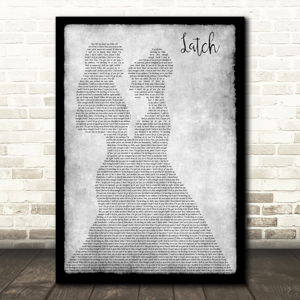 Sam Smith Latch Lesbian Couple Two Ladies Dancing Grey Decorative Gift Song Lyric Print