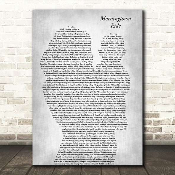 The Seekers Morningtown Ride Mother & Baby Grey Decorative Wall Art Gift Song Lyric Print