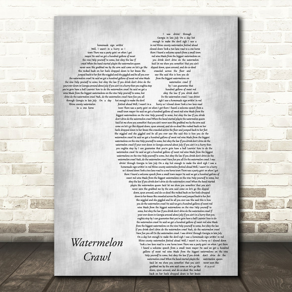 Tracy Byrd Watermelon Crawl Mother & Child Grey Decorative Wall Art Gift Song Lyric Print