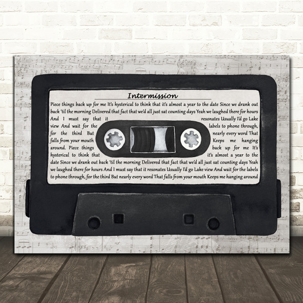 Catfish and the Bottlemen Intermission Music Script Cassette Tape Gift Song Lyric Print