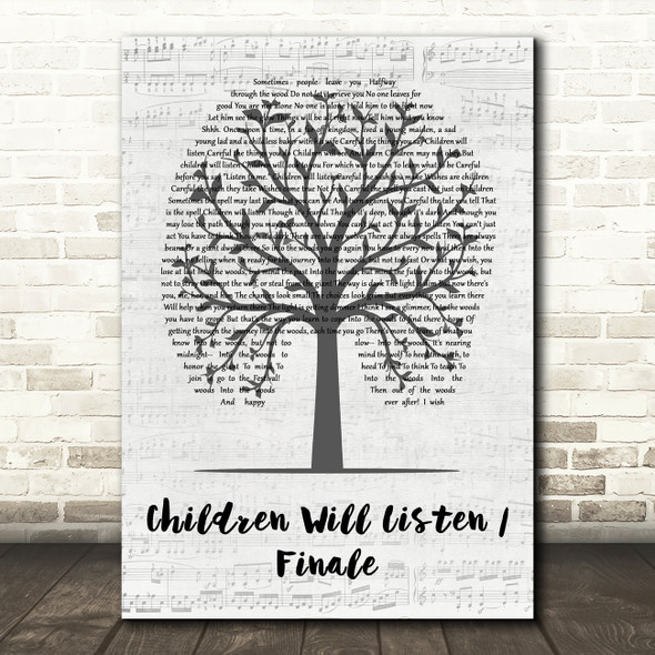 Original Broadway Cast of Into the Woods Children Will Listen, Finale Music Script Tree Song Lyric Print