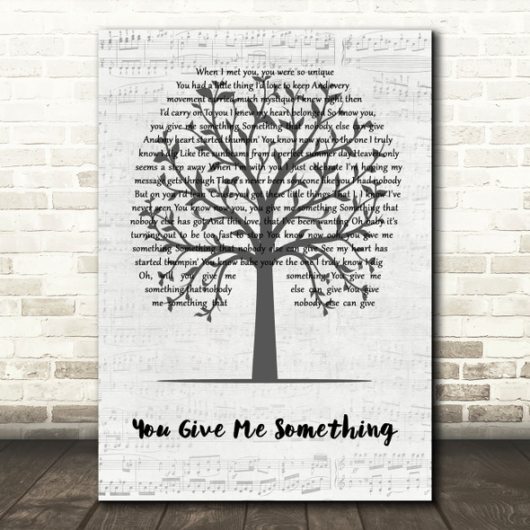 Jamiroquai You Give Me Something Music Script Tree Decorative Gift Song Lyric Print
