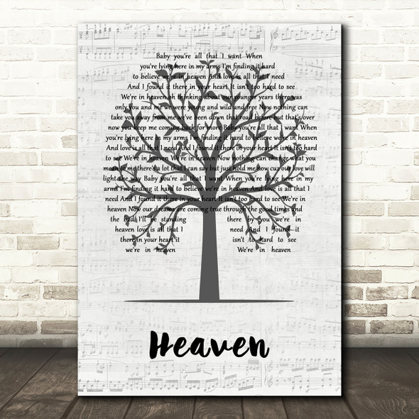 DJ Sammy Heaven Music Script Tree Decorative Wall Art Gift Song Lyric Print