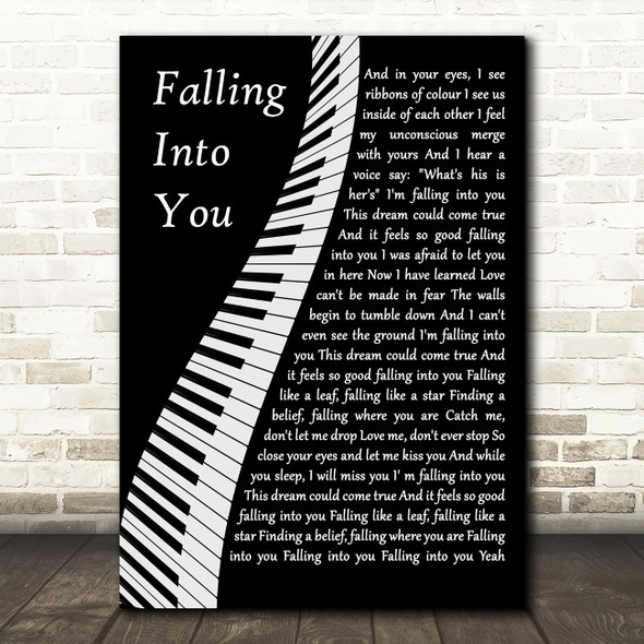 Céline Dion Falling Into You Piano Decorative Wall Art Gift Song Lyric Print
