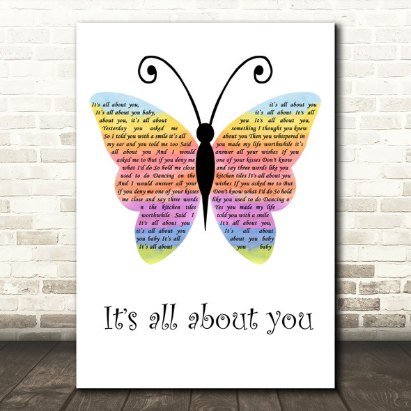 McFly All About You Rainbow Butterfly Decorative Wall Art Gift Song Lyric Print