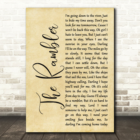 Molly Hatchet The Rambler Rustic Script Decorative Wall Art Gift Song Lyric Print