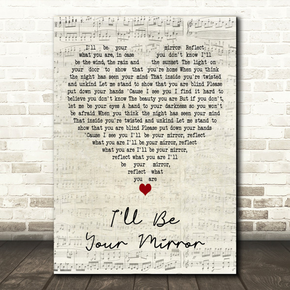 The Velvet Underground Ill Be Your Mirror Script Heart Decorative Wall Art Gift Song Lyric Print