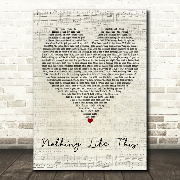 Blonde & Craig David Nothing Like This Script Heart Decorative Wall Art Gift Song Lyric Print