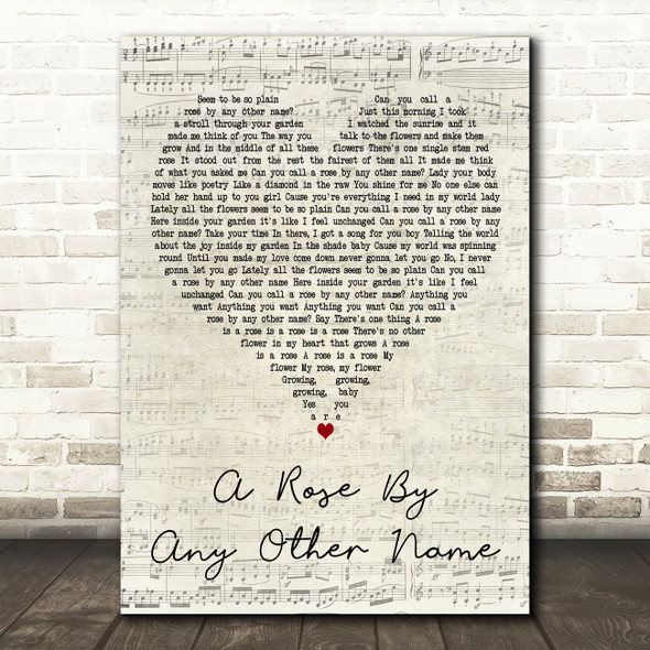 Teena Marie A Rose by Any Other Name Script Heart Decorative Wall Art Gift Song Lyric Print