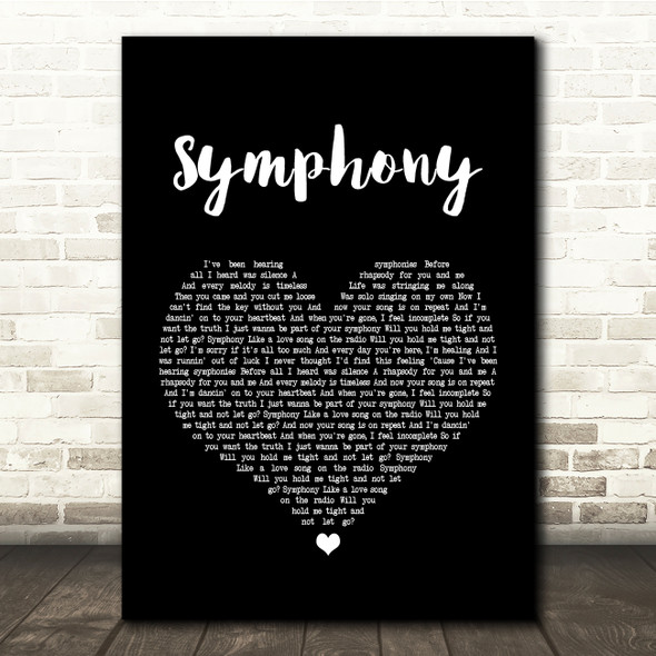 Clean Bandit Symphony Black Heart Song Lyric Quote Print