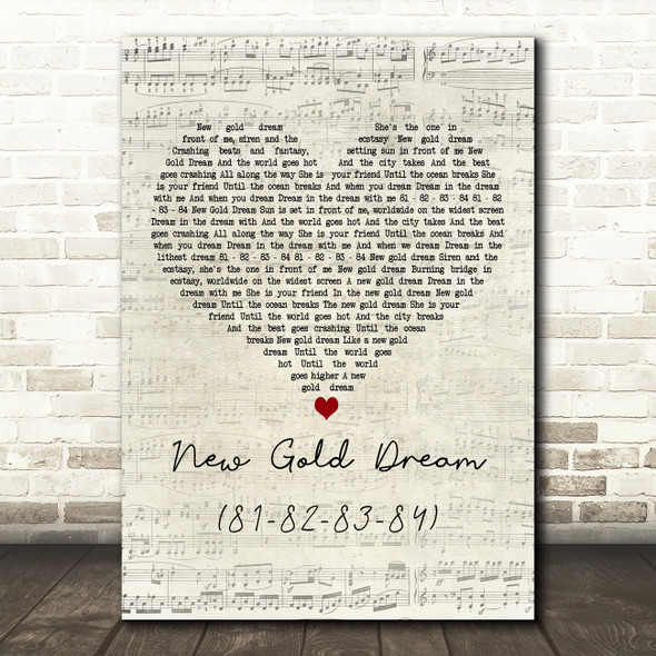 Simple Minds New Gold Dream (81-82-83-84) Script Heart Decorative Gift Song Lyric Print