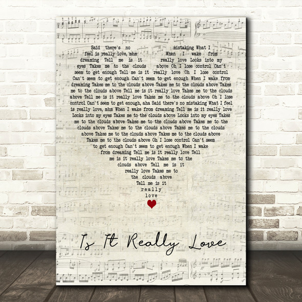 Joe Stone Is It Really Love Script Heart Decorative Wall Art Gift Song Lyric Print