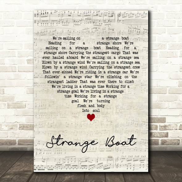 The Waterboys Strange Boat Script Heart Decorative Wall Art Gift Song Lyric Print