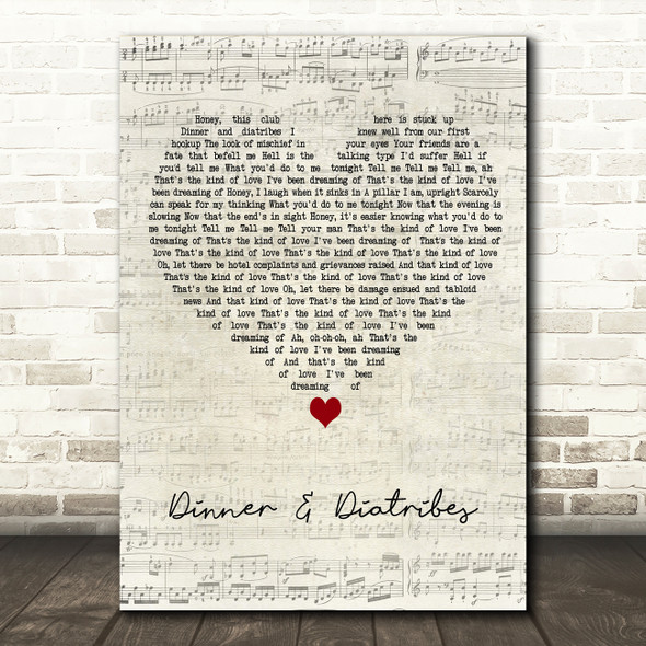 Hozier Dinner & Diatribes Script Heart Decorative Wall Art Gift Song Lyric Print