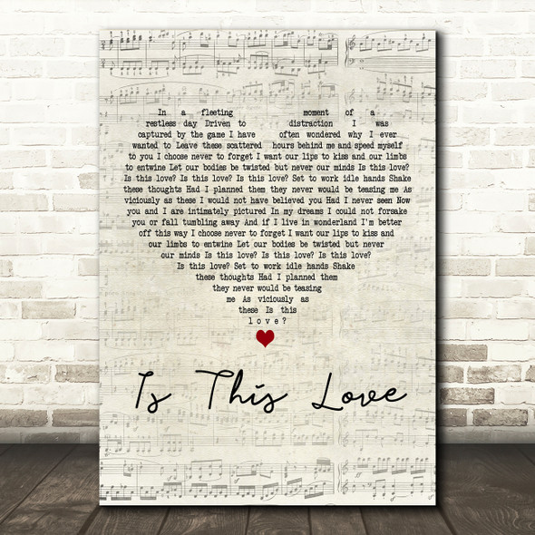 Alison Moyet Is This Love Script Heart Decorative Wall Art Gift Song Lyric Print