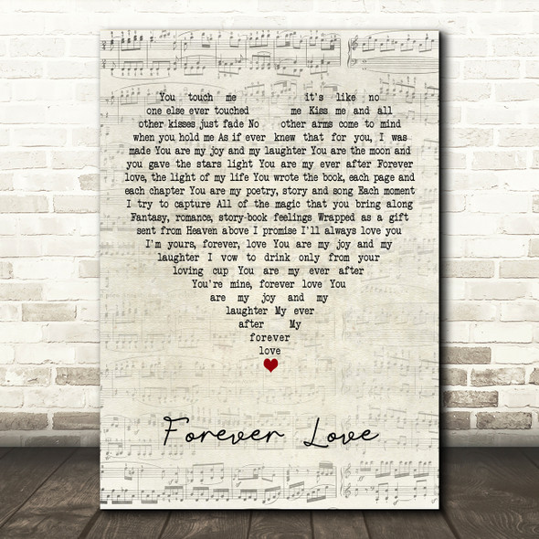 Dolly Parton Forever Love Script Heart Decorative Wall Art Gift Song Lyric Print